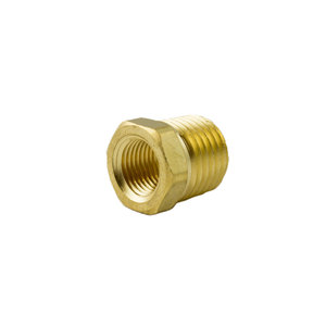 Brass Pipe - Fittings Bushing - 3/8 Inch Male Pipe Thread (MPT) x 1/4 Inch Female Pipe Thread (FPT)