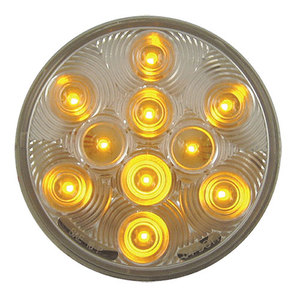 Amber Signal Clear Round Lens 10 LEDS 4 1/4"X 7/8"