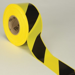 3 Mil Barrier Tape 3 Inches x 1,000 Feet Yellow And Black Diagonal Stripes