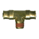 Brass Push-To-Connect - DOT Air Brake - Nylon Tubing Tee Ends - Swivel - 3/8 In Tube x 3/8 In Center Male Pipe Thread (MPT)