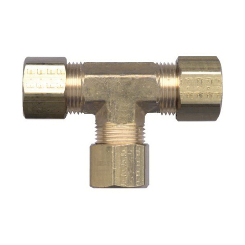 Brass Compression - Fittings Tee Tube Three Ends - 1/4 Inch Tube