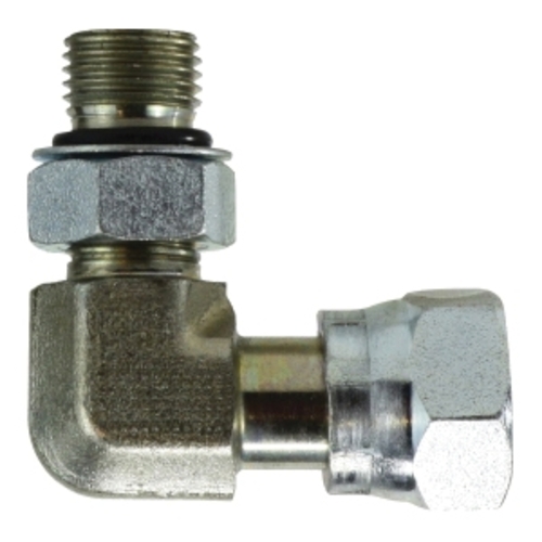 7/16-20X9/16-18 (1/4 OD) Straight Thread Swivel Nut Elbow