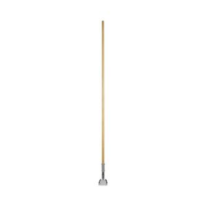 Clip-On Dust Mop Handle, Lacquered Wood, Swivel Head, 1" Dia X 60", Natural
