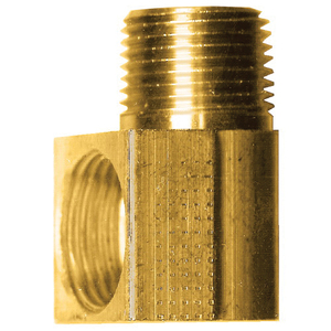 Brass SAE 45-Degree Inverted Flare 90-Degree Elbow - 3/8 Inch Tube x 3/8 Inch Male Pipe Thread (MPT)