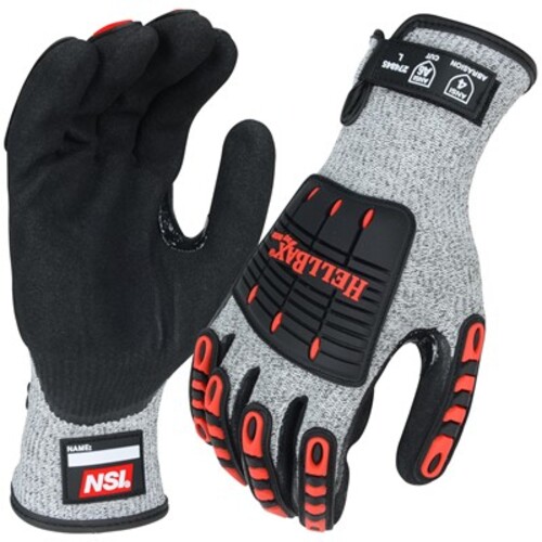 NSI HellBax TPU Protection Nitrile Palm Coated ANSI A6 Cut ResistantImpact Gloves - Small