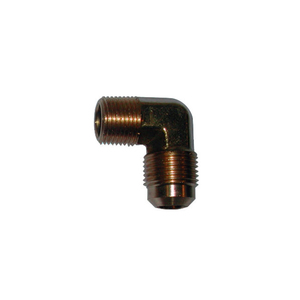 Brass SAE 45-Degree Flare - 90-Degree Elbow - 1/4 Inch Tube x 1/8 Inch Male Pipe Thread (MPT)