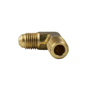 Brass SAE 45-Degree Flare 90-Degree Elbow - Tube to Male Pipe - 3/16 Inch Tube x 1/8 Inch Male Pipe