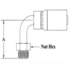 1/4 HOSE 3/8X24 M INVER FLARE 90