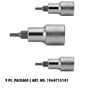 ZEBRA 1/2" Torx Socket Bit Short Special Package - 9 pieces