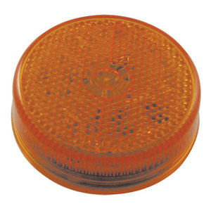 Amber Clearance/ Reflective Marker Round 4 LEDS 2 1/2"X 3/4"