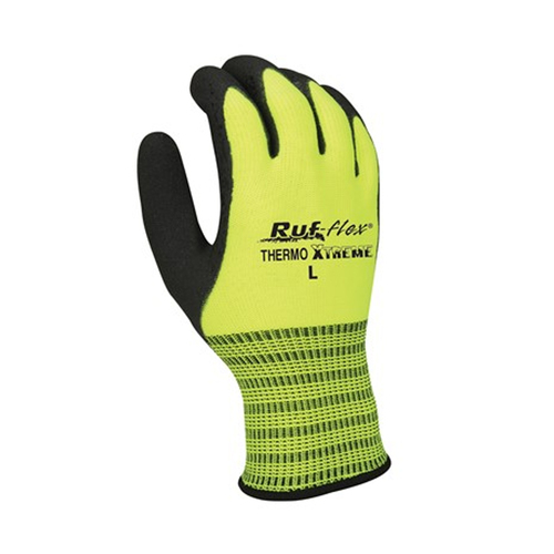 NSI Ruf-flex® Thermo Xtreme Latex Palm Coated Hi-Vis Cold TemperatureWork Gloves, Lime, Small