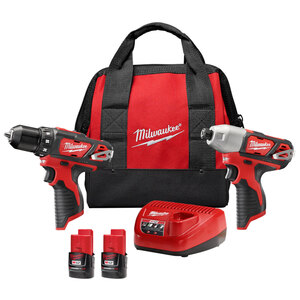 Milwaukee® M12 Cordless 3/8" Drill Driver & 1/4" Hex Impact Driver 2-Tool Combo Kit