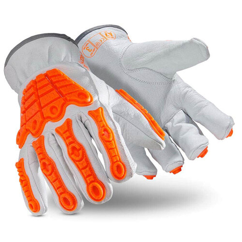 HexArmor® Chrome SLT® 4067 ANSI A7 Leather Glove with Impact Guards -Small