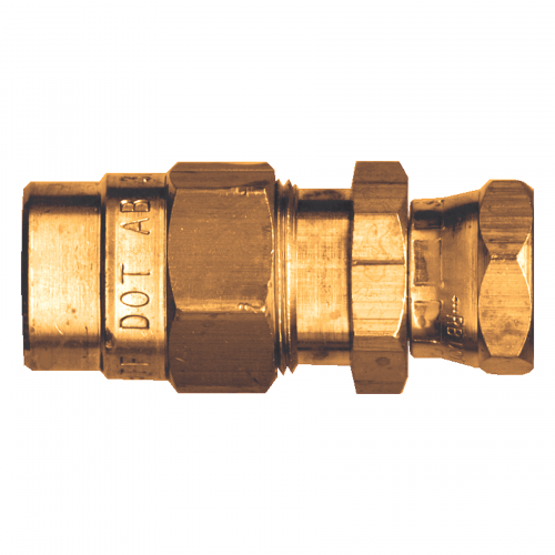 Brass DOT Air Brake - Swivel Coupler Assembly  - 1/2 In Hose Inner Diameter (HID) x 3/8 In Male Pipe Thread (MPT)