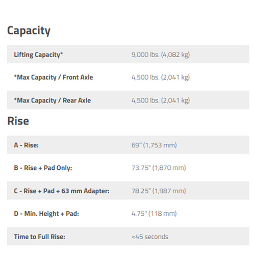 XPR-9TF - 9000lbs. Capacity 2 Post Lift with Floor Plate