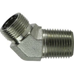 1-3/16-12X3/4 (3/4 OD) O Ring Face Seal to Pipe Elbow 45