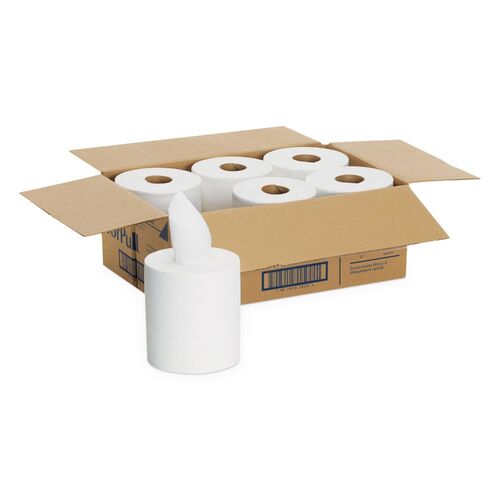 Sofpull Center-Pull Perforated Paper Towels, 1-Ply, 7.8 X 15, White, 320/Roll, 6 Rolls/Carton