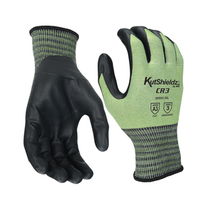 NSI KutShieldz® CR3 Touchscreen Foam Nitrile Palm Coated 18-Gauge Level3 Cut Resistant Gloves - Green  - XLarge