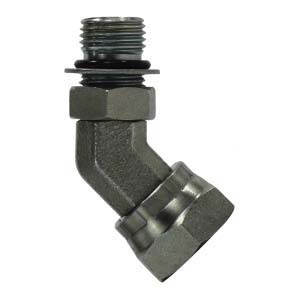 1-1/16-12X3/4 (3/4 OD) 45 Degree O-Ring Swivel Adapter