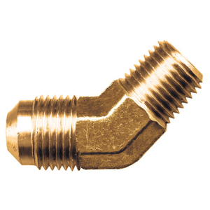 Brass SAE 45-Degree Flare 45-Degree Elbow - Tube to Male Pipe - 1/4 Inch Tube x 1/4 Inch Male Pipe Thread (MPT)