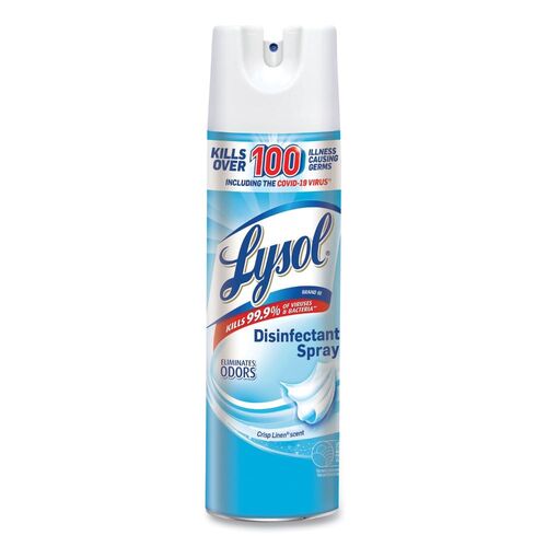 Disinfectant Spray, Crisp Linen, 19 oz Aerosol Spray, 12/Carton