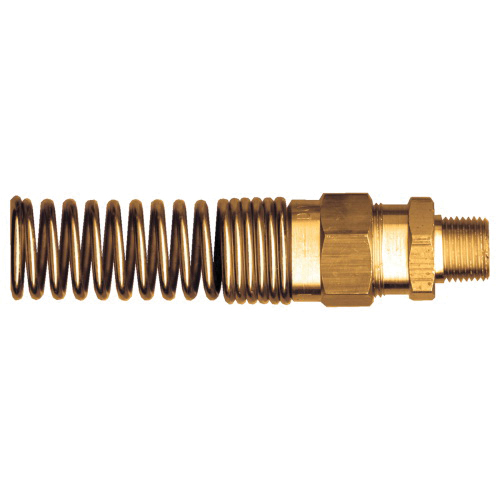 Brass DOT Air Brake Coupler Springguard Assembly - 1/2 Inch Hose Inner Diameter (HID) x 1/2 Inch Male Pipe Thread (MPT)
