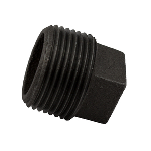 Black Iron Square Plug Solid - 1 Inch Pipe Thread (PT)
