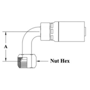 5/8 HOSE 1X14 90 ORF FE SWVL