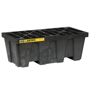 Justrite® EcoPolyBlend 2-Drum Recycled Secondary Containment & SpillContol Pallet - Black