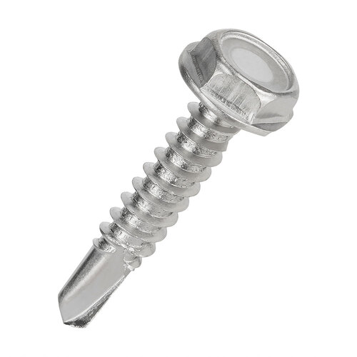 8 X 1/2 Hex Washer Head TEK Screw -Standard - #2 Point - 410 Stainless Steel