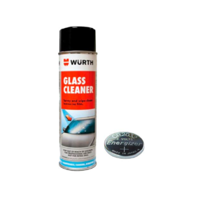 Glass Cleaner and 2032 Battery package